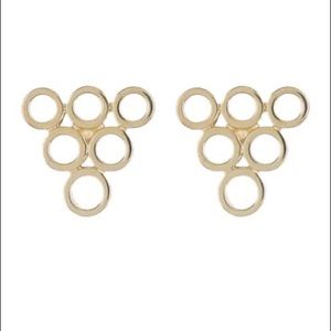 Yellow Tone Sterling Silver Bubble Stud Earrings